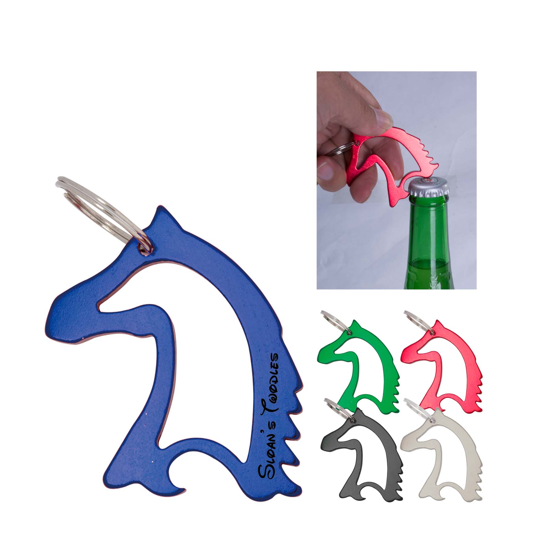 Horse Head Bottle Opener w/Key Ring 5