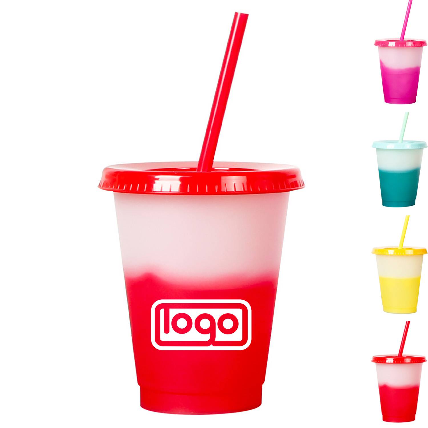 12oz Color Changing Plastic Straw Cup 4