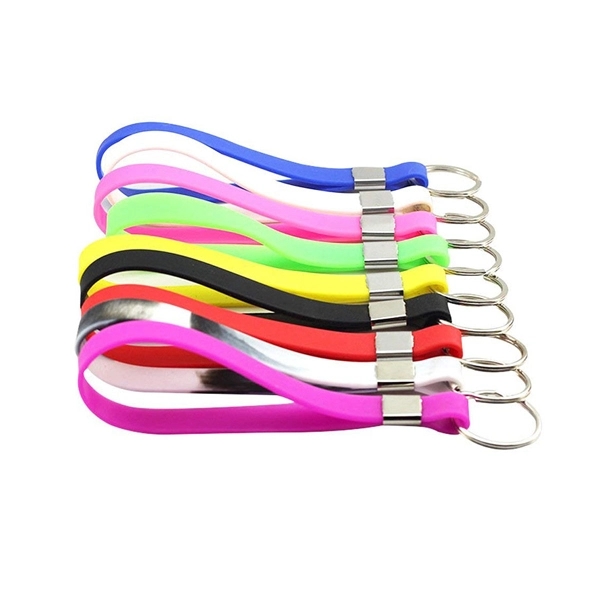 Custom Silicone Bracelet Strap Keychain 2