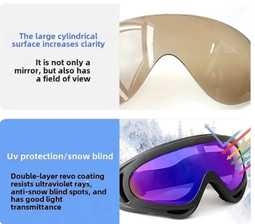 Polarized Spherical Lens Snowboard Goggles for Sunny Cloudy Conditions 4