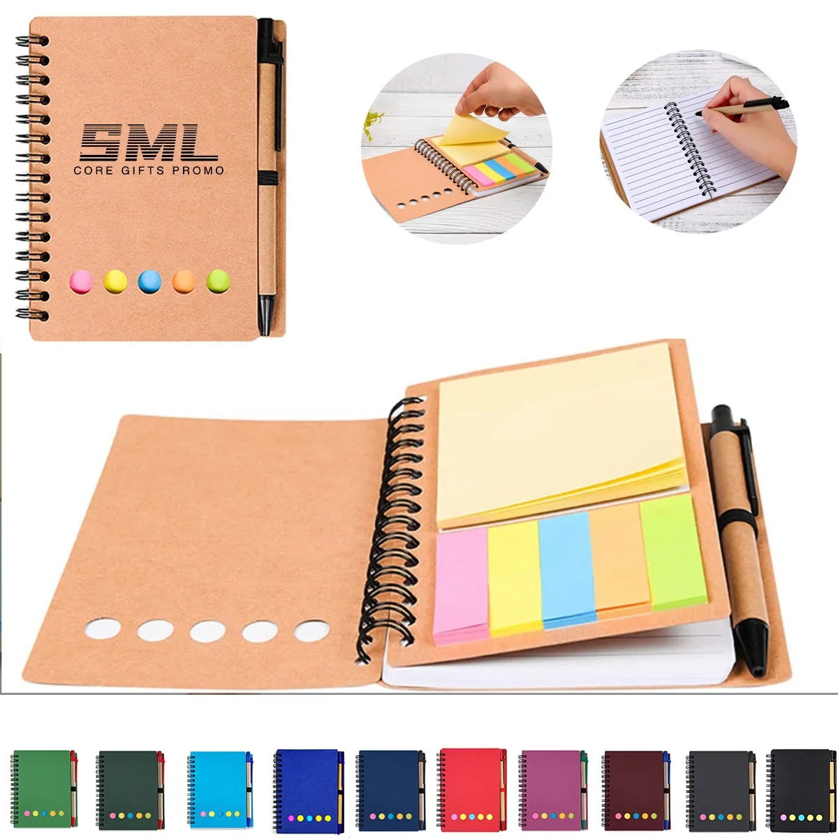 Spiral Notebook with Pen In Holder and Tabs 1