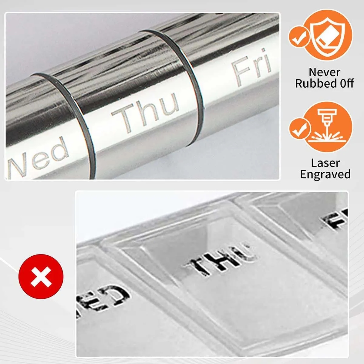 Weekly 7 Day Travel Friendly Waterproof Pill Case Container 6