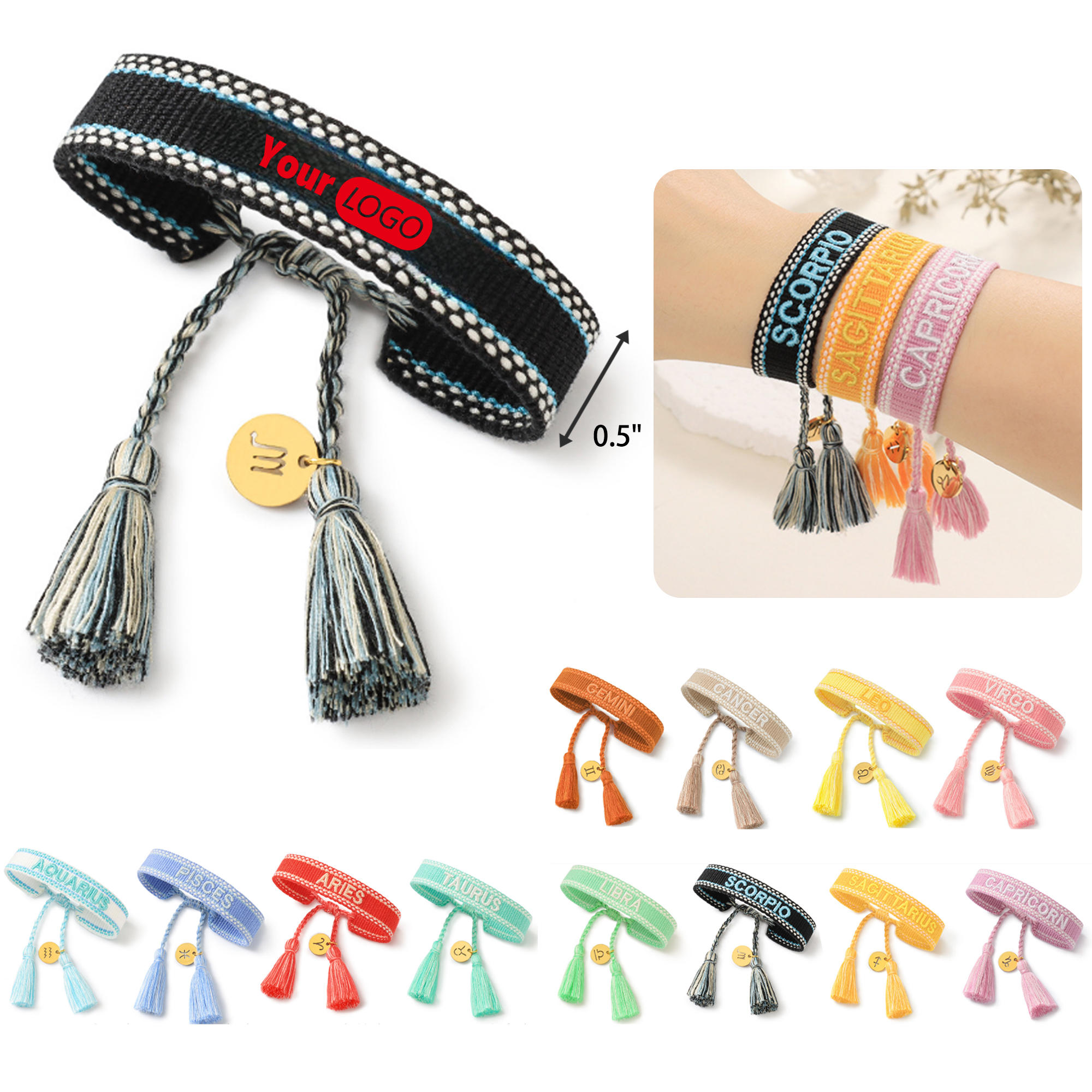 MOQ 50 PCS Stylish Constellation Braided Bracelet 6