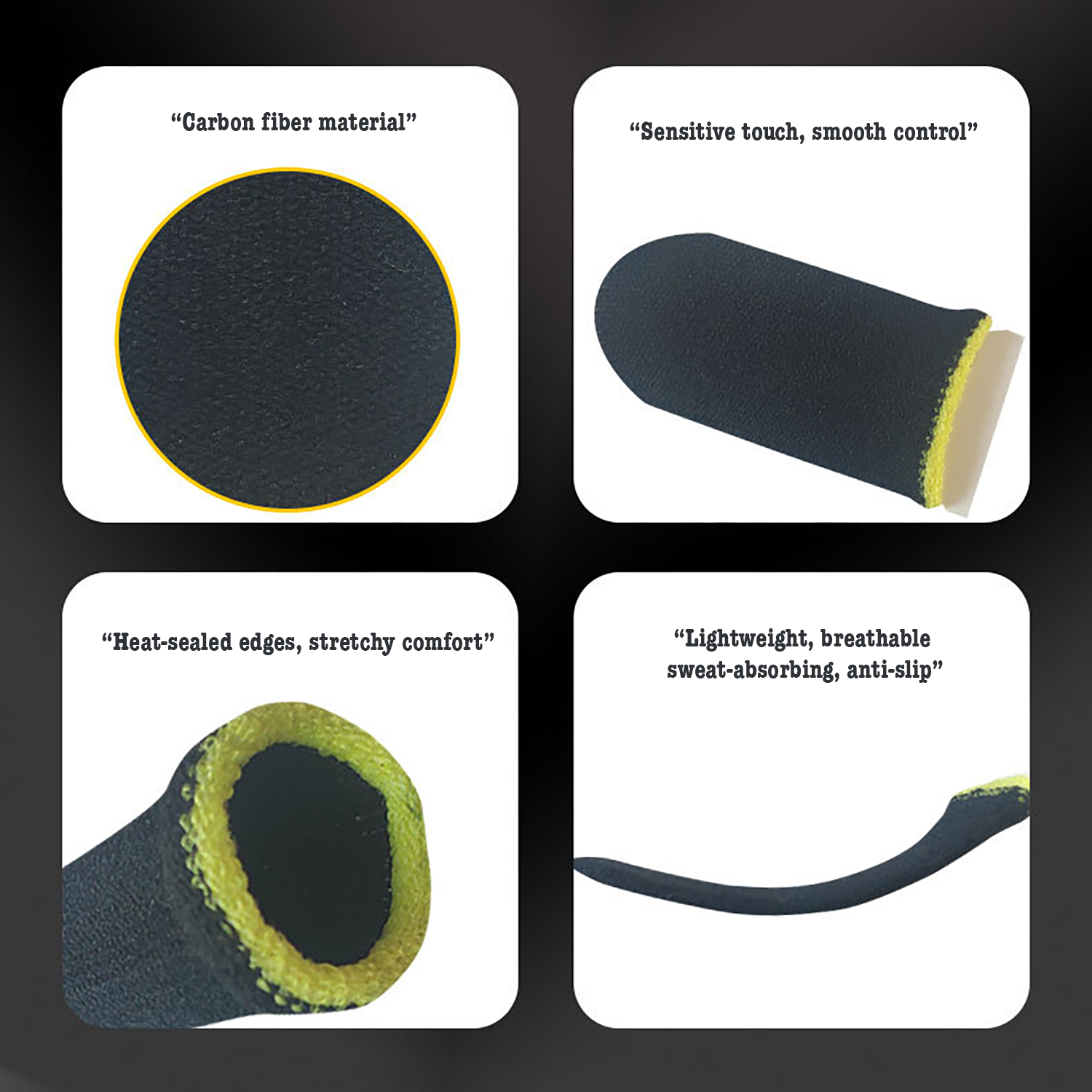 18-Needle Carbon Fiber Sweatproof Gaming Fingerstall 5