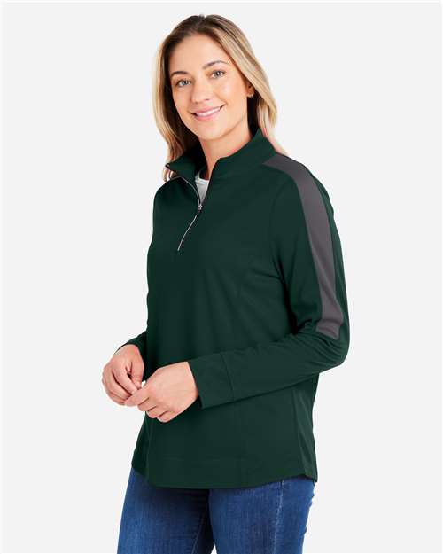 Women's Market Snag Protect Mesh Colorblock Quarter-Zip Pullover - CE404W 14