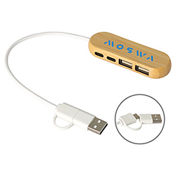 Bamboo Dual Port USB & Type-C Hub 1
