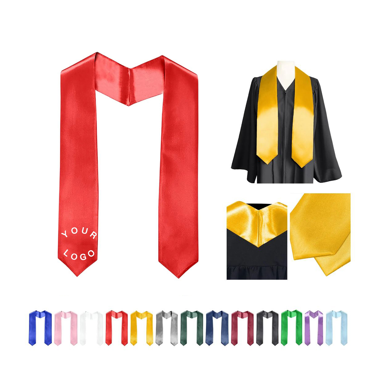 Satin Recognition Sash with Logo Space 5