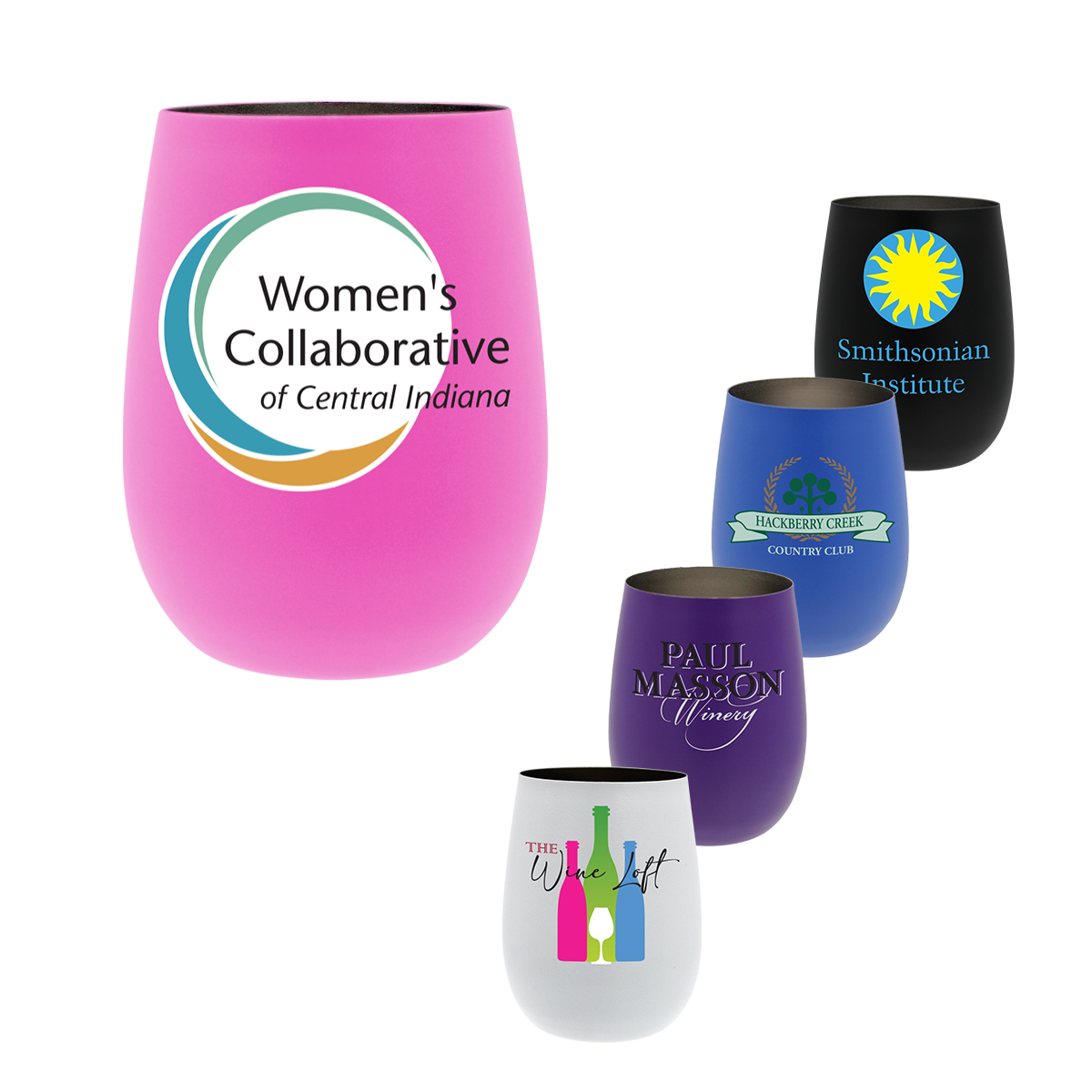 12 oz. Recycled Stainless Wine Glass, Full Color Digital