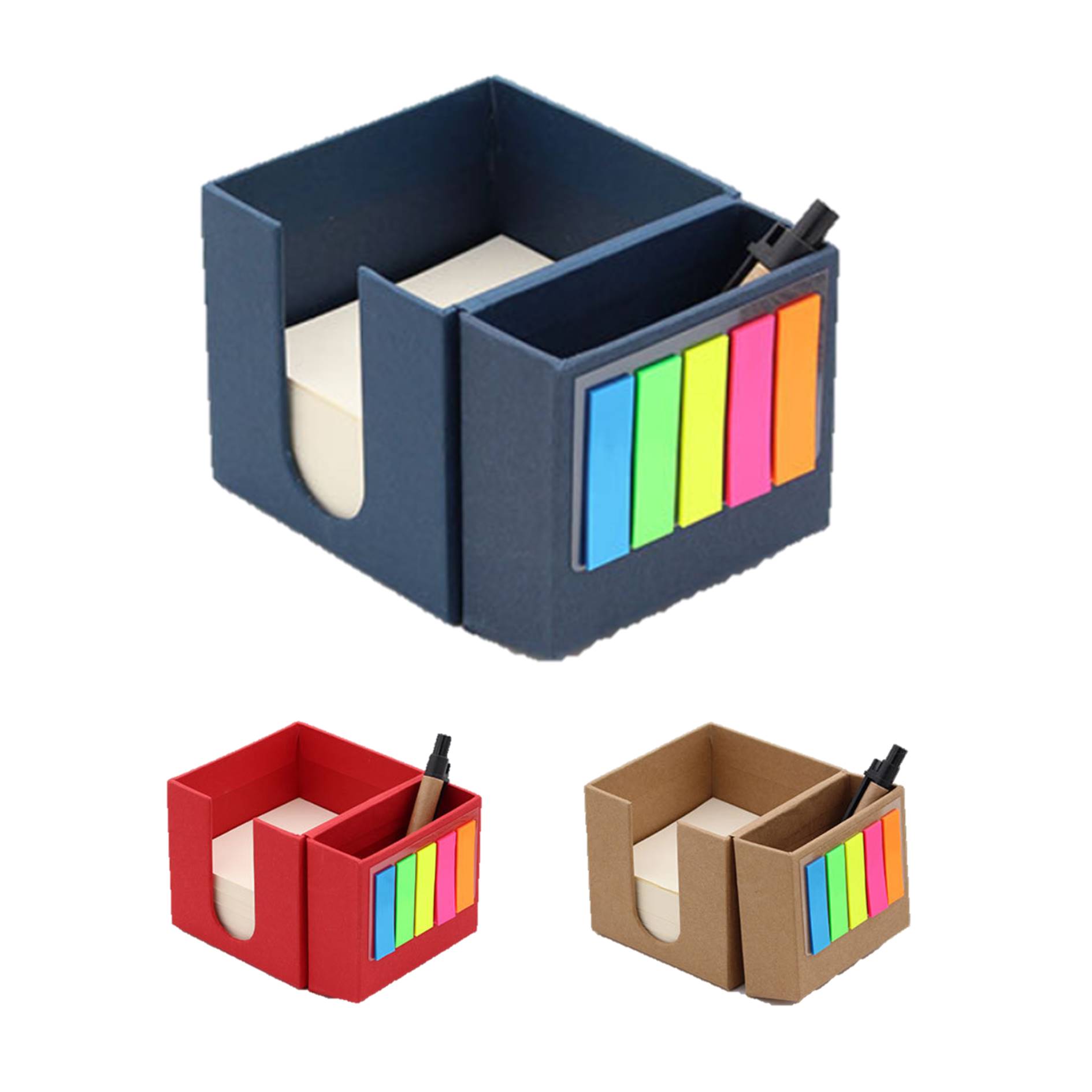 Office Use Sticky Notes Box Memo Pad With Pen Holder 2