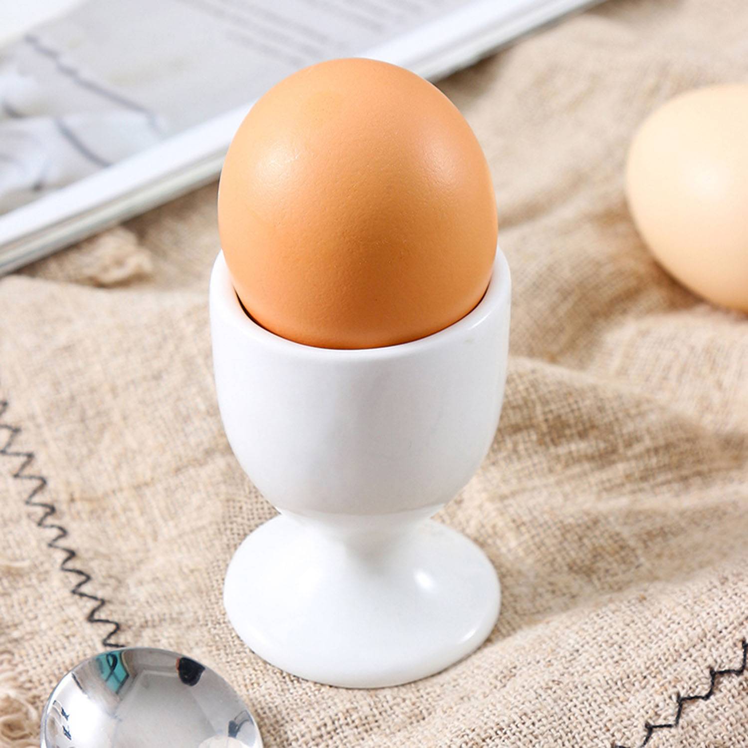1.7oz Compact Durable Versatile Ceramic Egg Cup 6