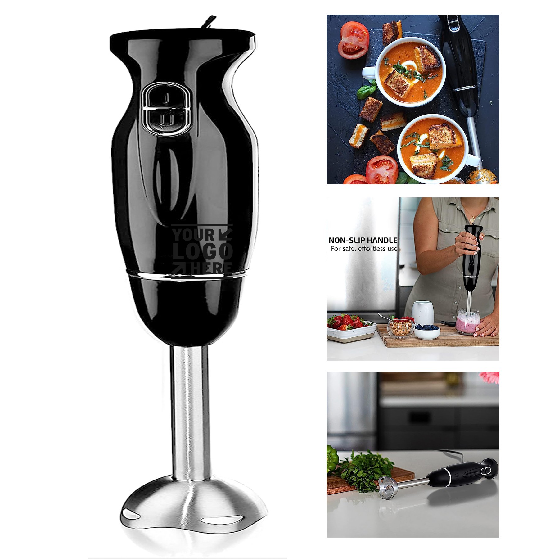Electric Immersion Hand Blender 300 Watt 2 Mixing Speed with Stainless Steel Blades 2