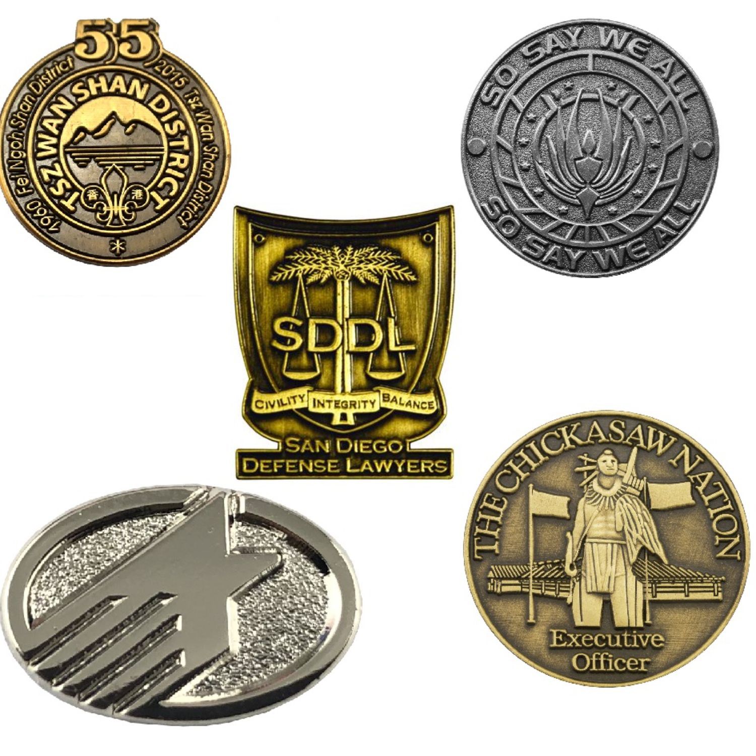 1.5" Die Struck Custom shaped Lapel Pins 1