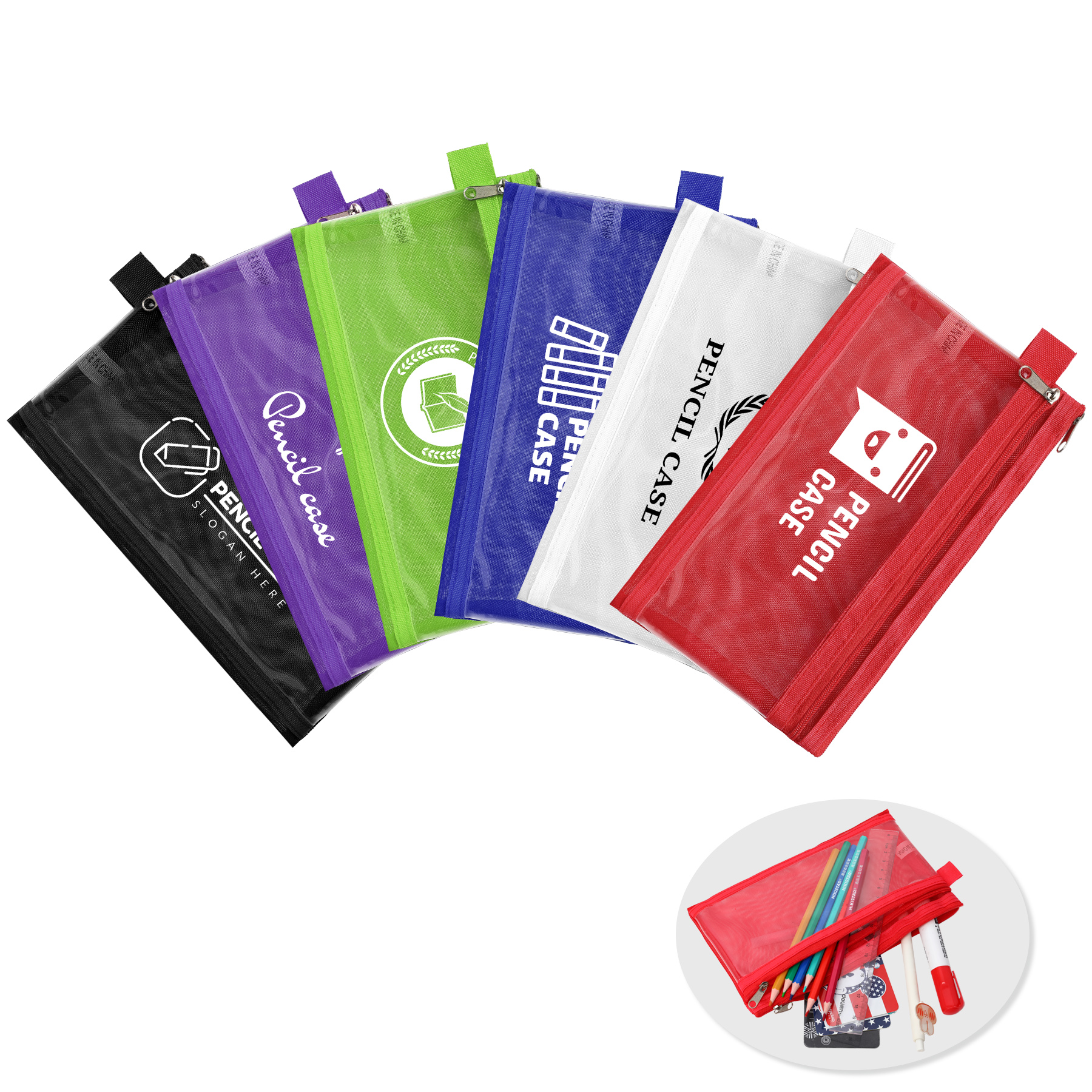 Twin Pocket Mesh Pencil Pouch 10