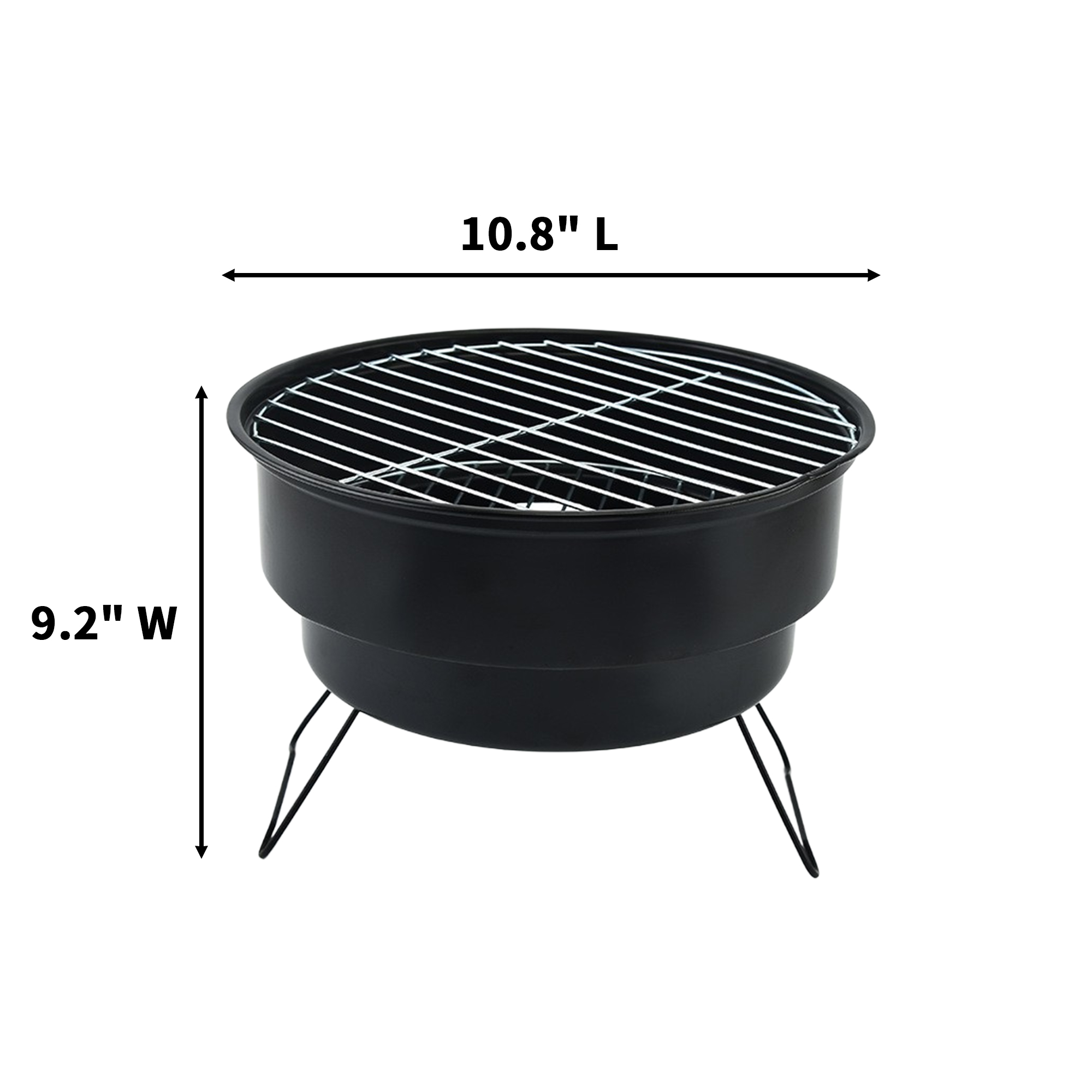 Stainless Steel Folding Charcoal Grill 10.8" x 9.2" 3