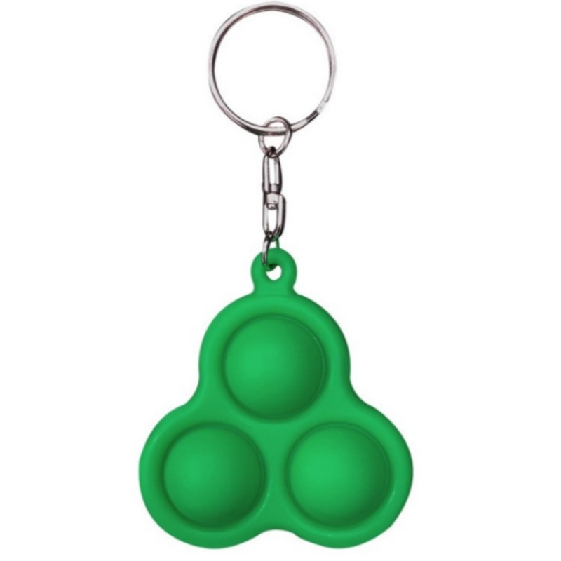Silicone 3-Bubble Triangle Push Pop W/ Keychain 12