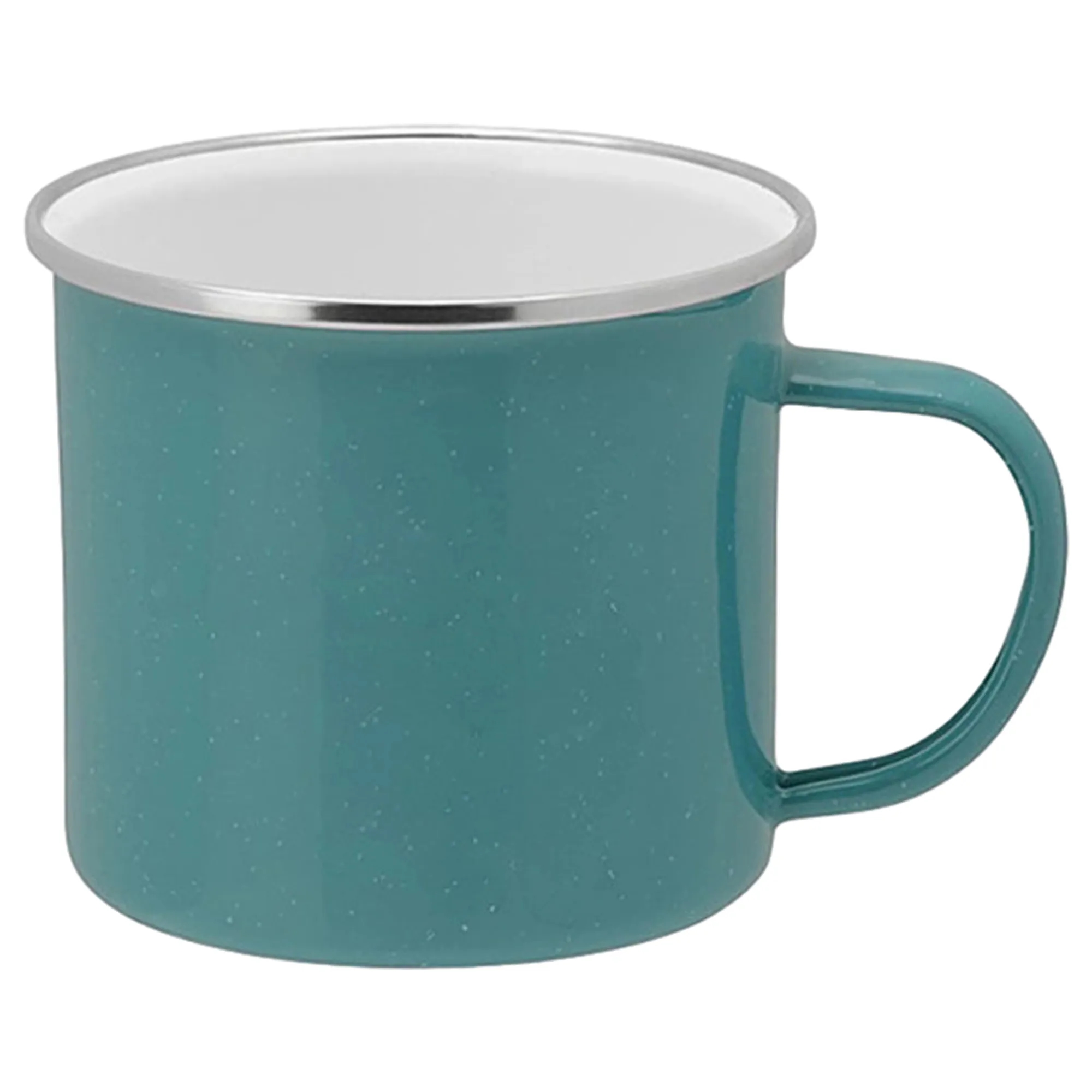 Customized 12Oz. Stainless Steel Rimmed Ceramic Mugs 1