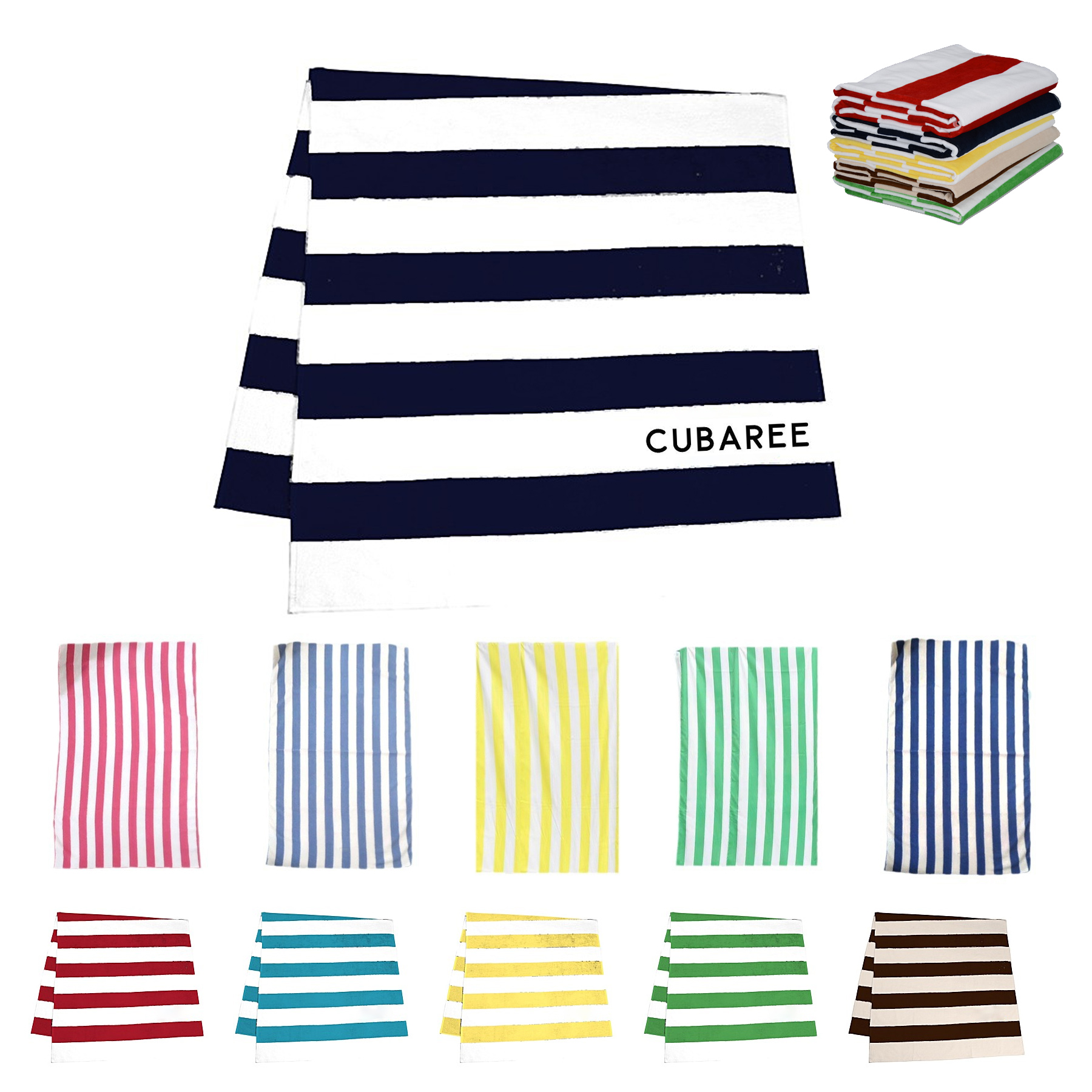 Striped Beach Towel 80" H x 40" W 1