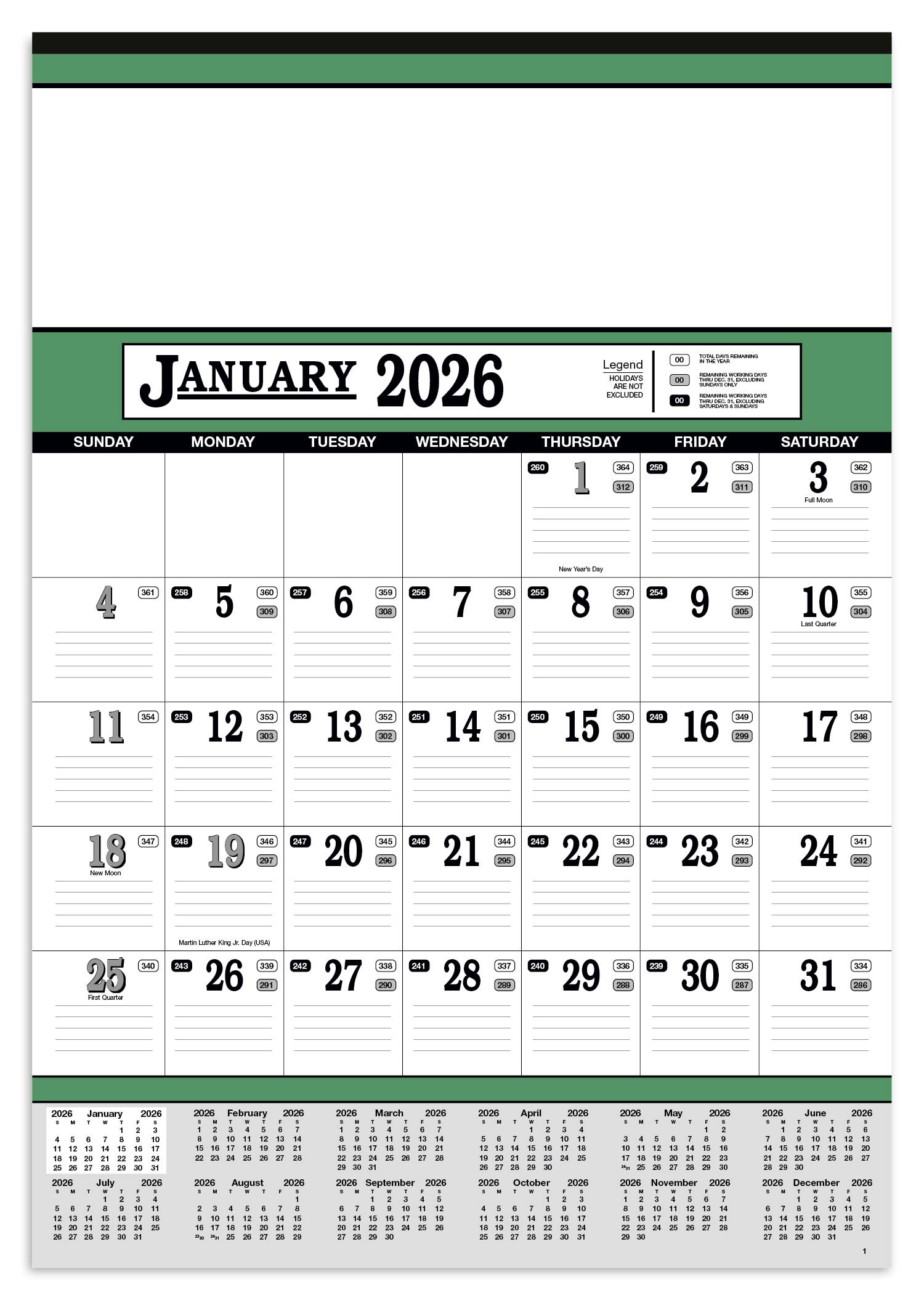 Skinner & Kennedy® Contractor's 13-Sheet Calendar 9