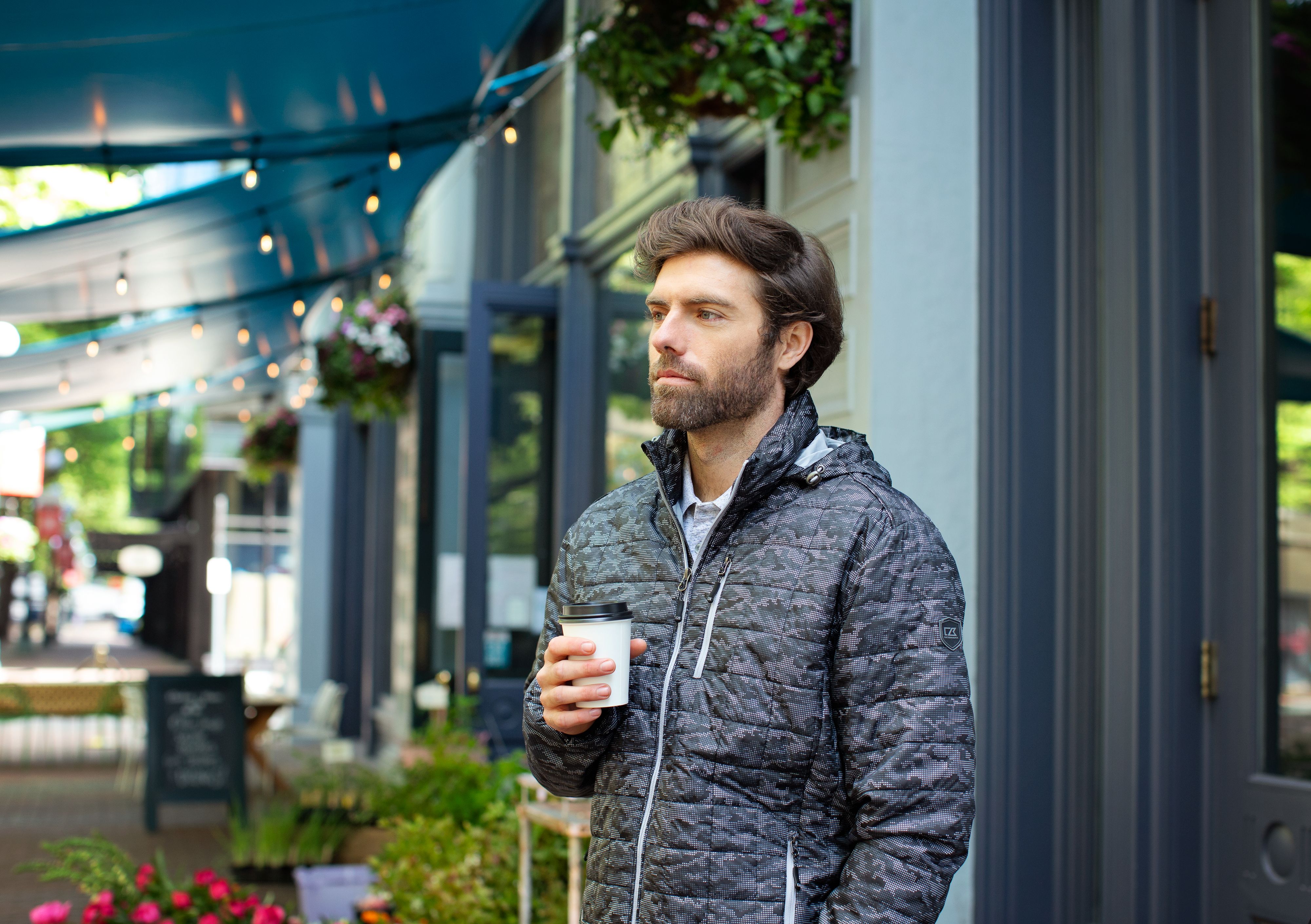 Rainier PrimaLoft Mens Eco Insulated Full Zip Printed Puffer Jacket