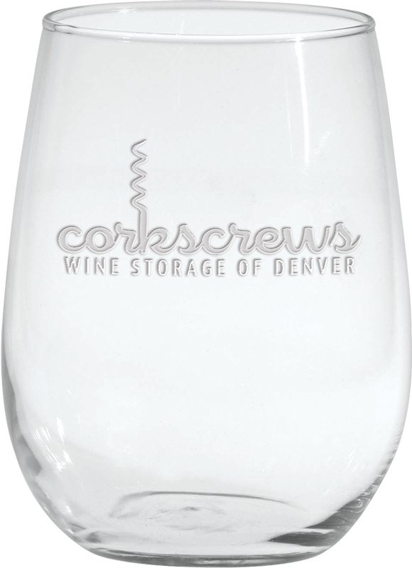 17 oz. Vina Stemless White Wine - Deep Etched 9
