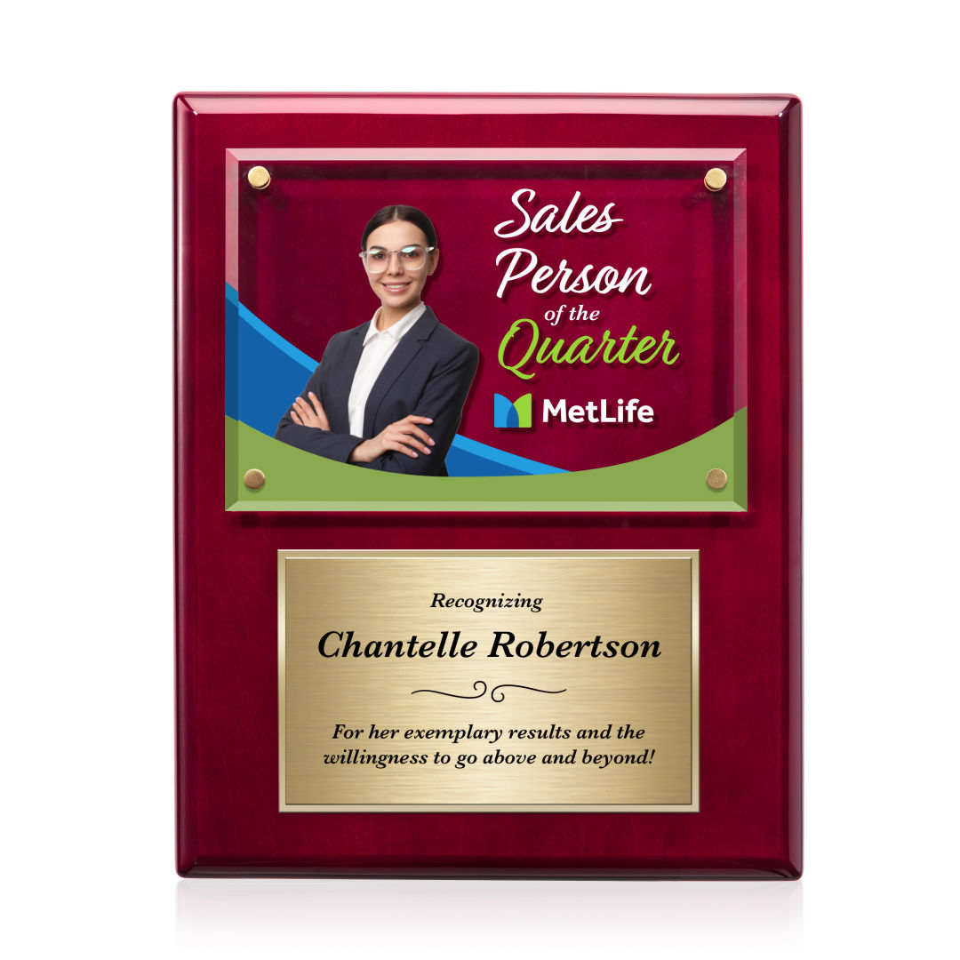 Gossamer VividPrint™ Plaque - Rosewood/Gold 5