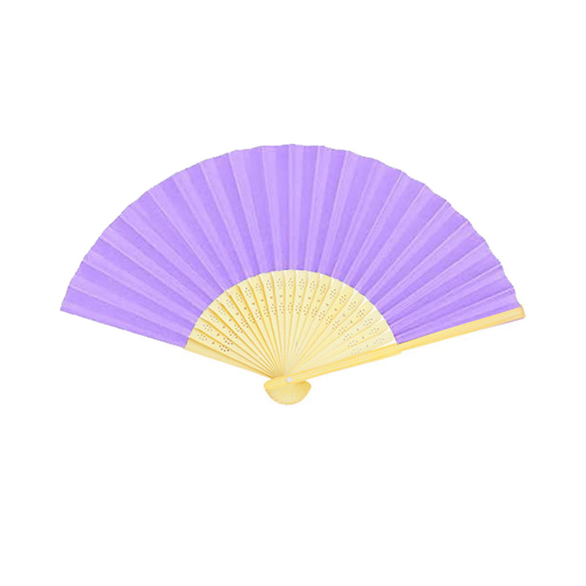Bamboo Silk Folding Hand Fan 15" x 8" Full Color Surface 8