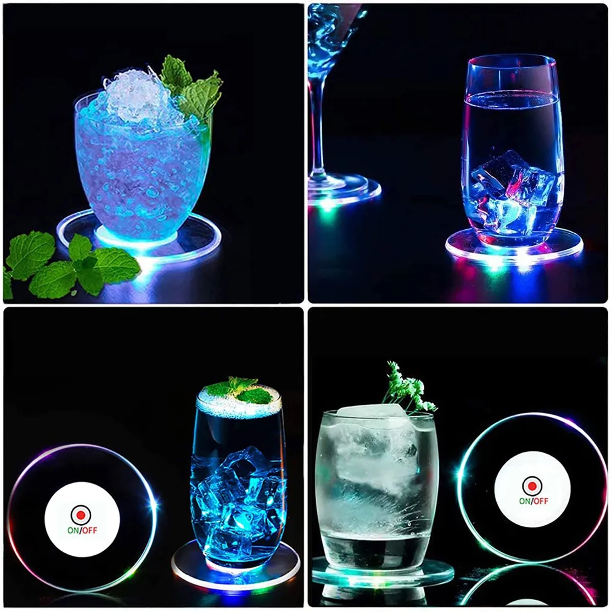 Colorful Luminous LED Cocktail Coaster 3