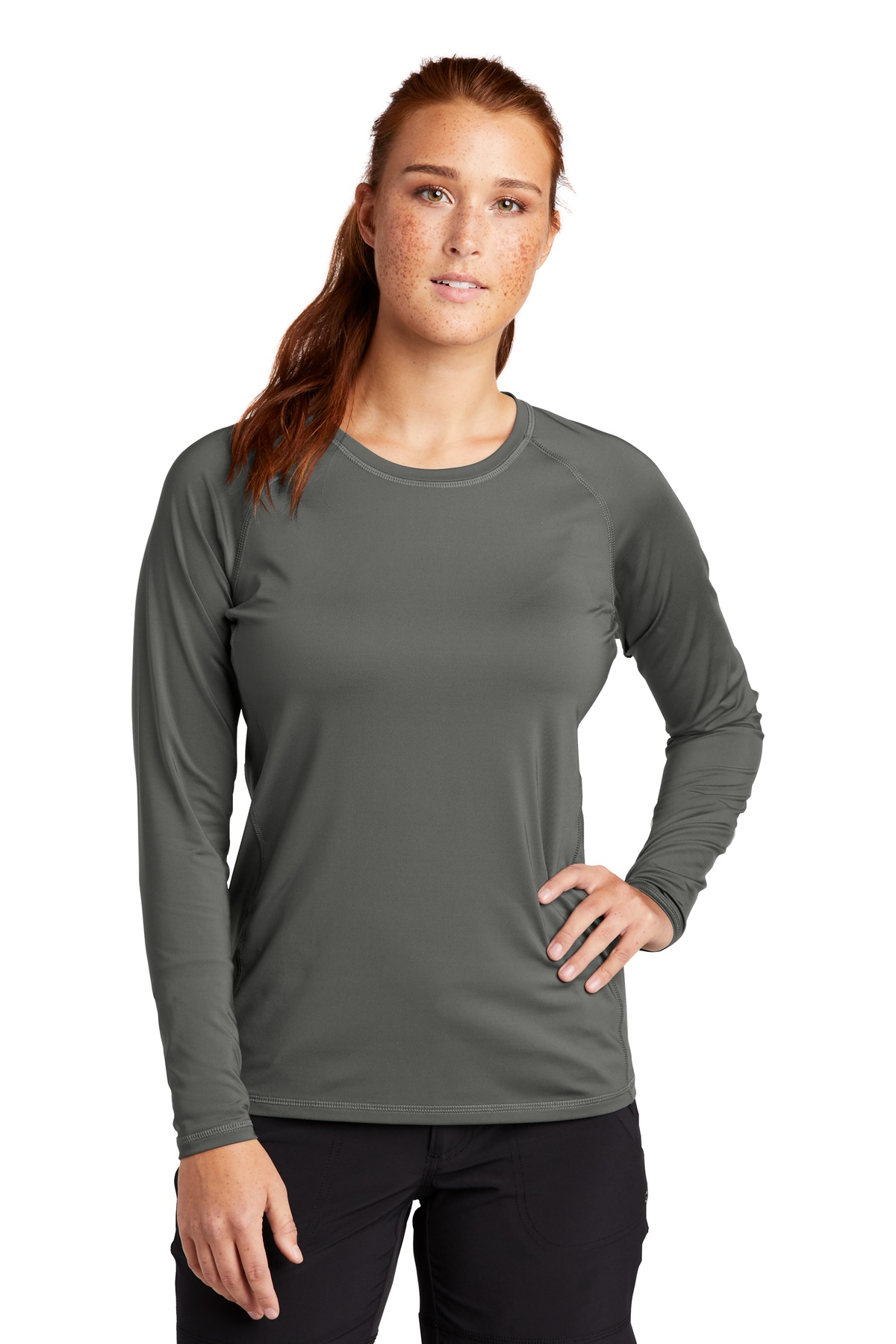 Sport-Tek Women's Long Sleeve Rashguard Tee. LST470LS 34