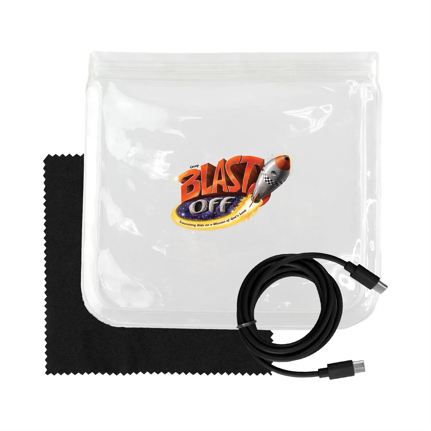 Clear C to C Cable & Cloth Set 10