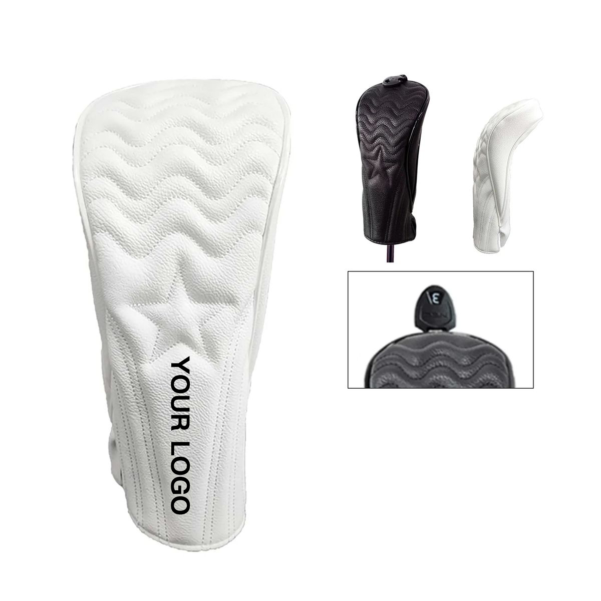 Protective Golf Club Head Cover with Number Tag PU 2