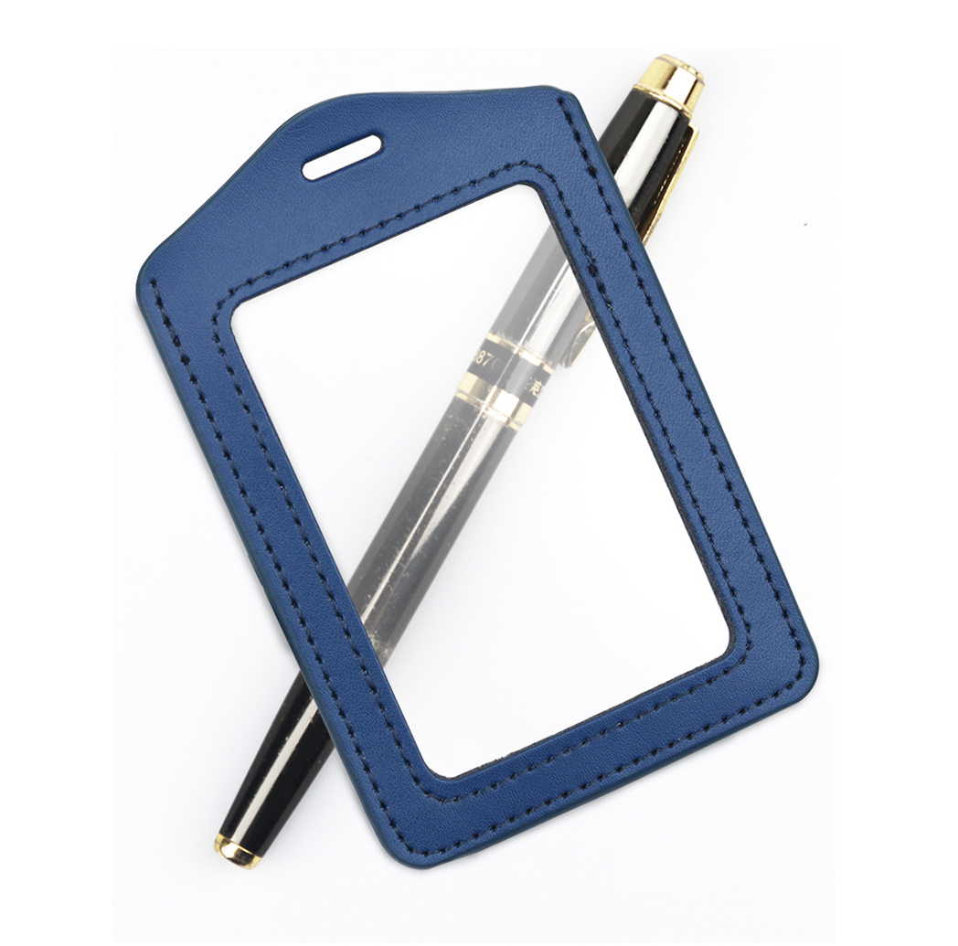 Vertical PU Leather ID Badge Holder 10