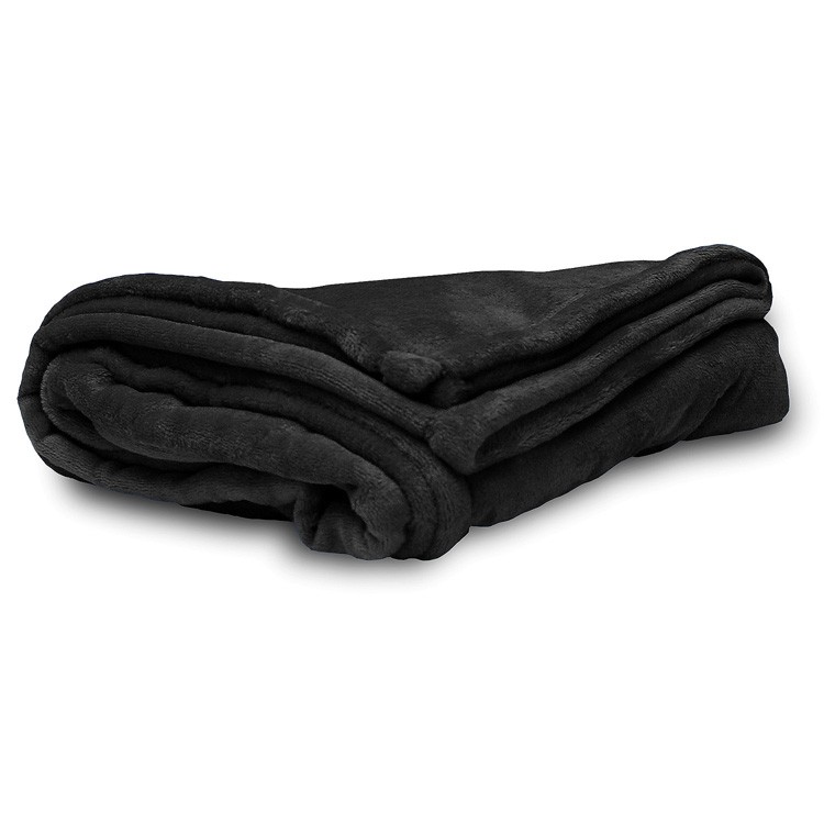 Black Micro Fleece Throw Blanket 1