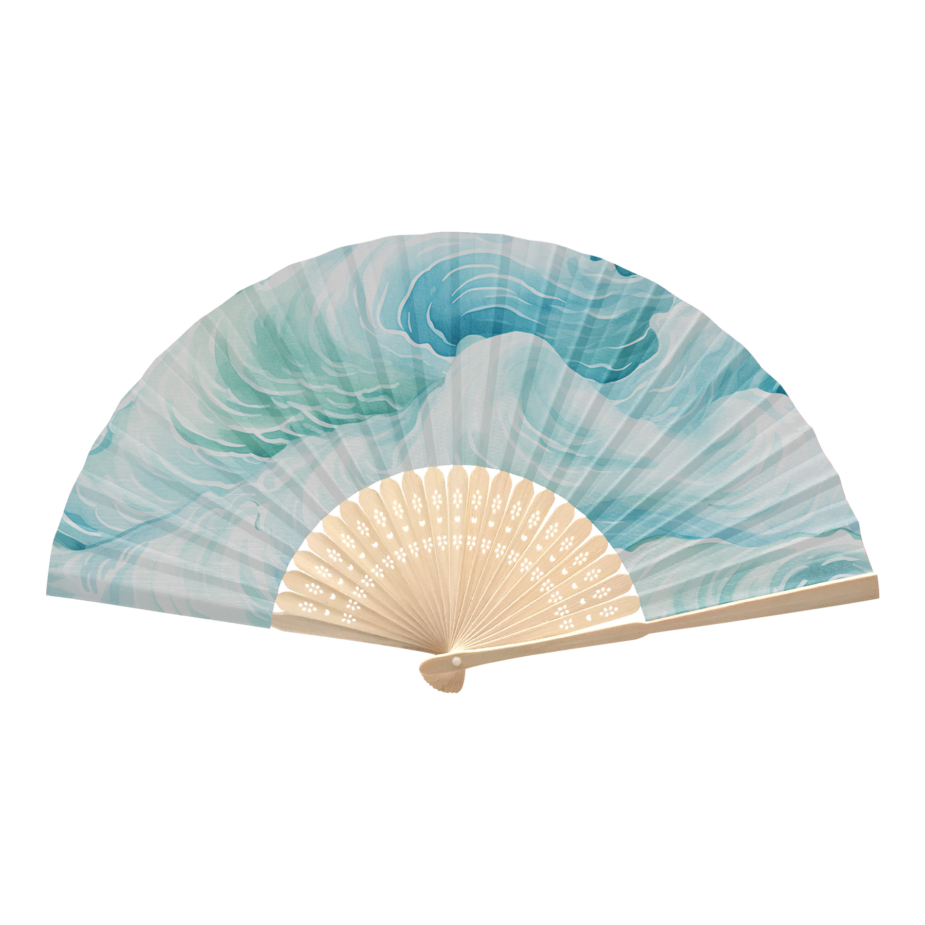 Bamboo Handle Folding Fans 25