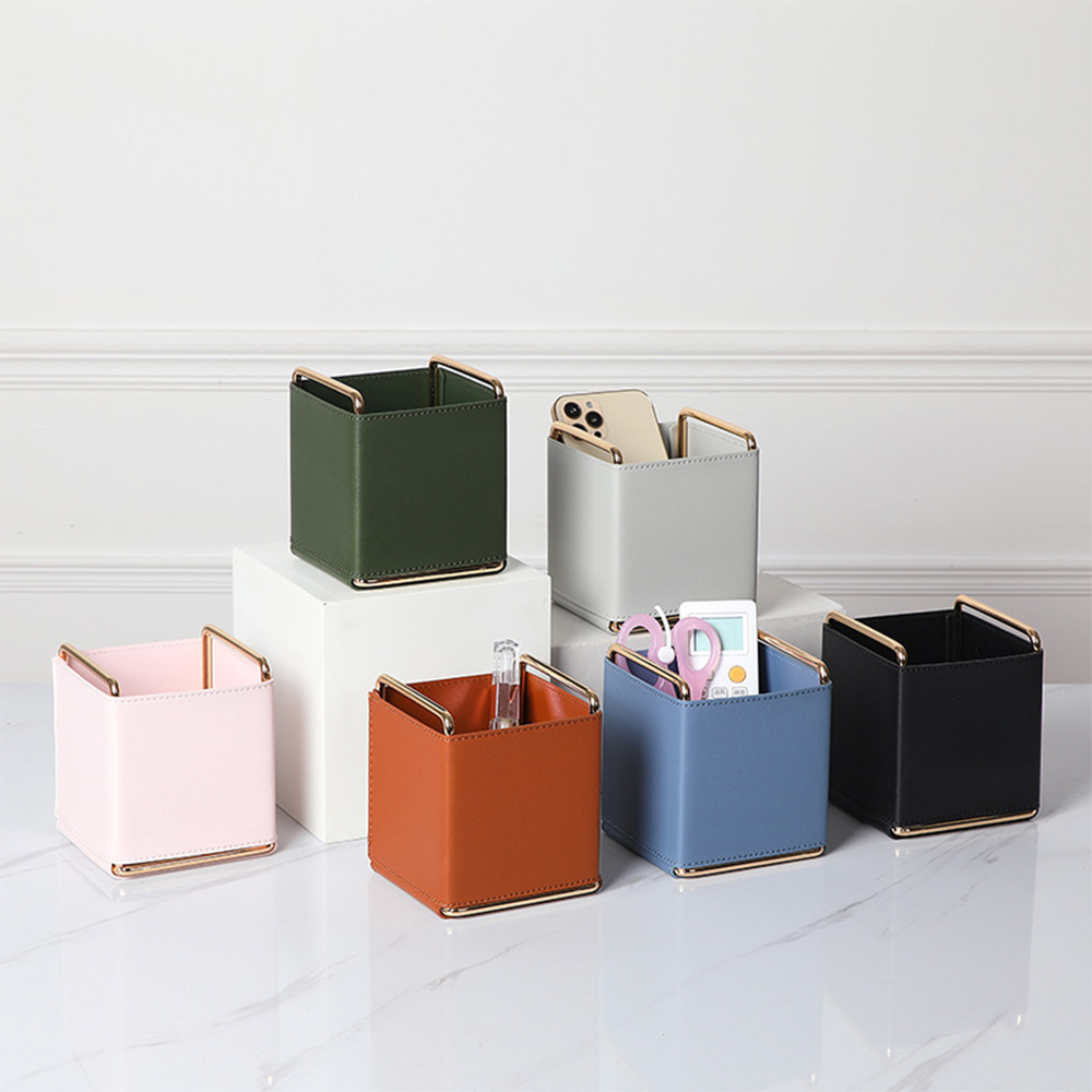 Leather Pen Holder & Desktop Storage Box 3