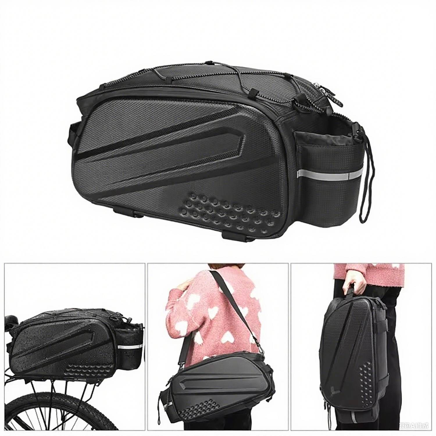 PU Leather Waterproof Bicycle Rear Seat Storage Bag 4
