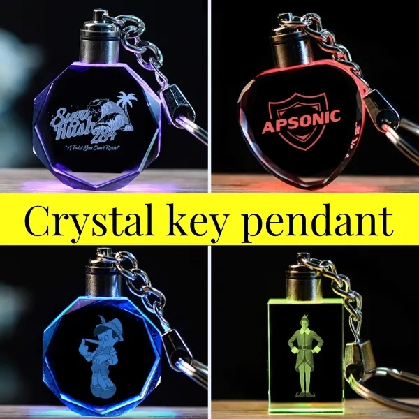 Beautiful luminous crystal commemorative pendant,key chain 5
