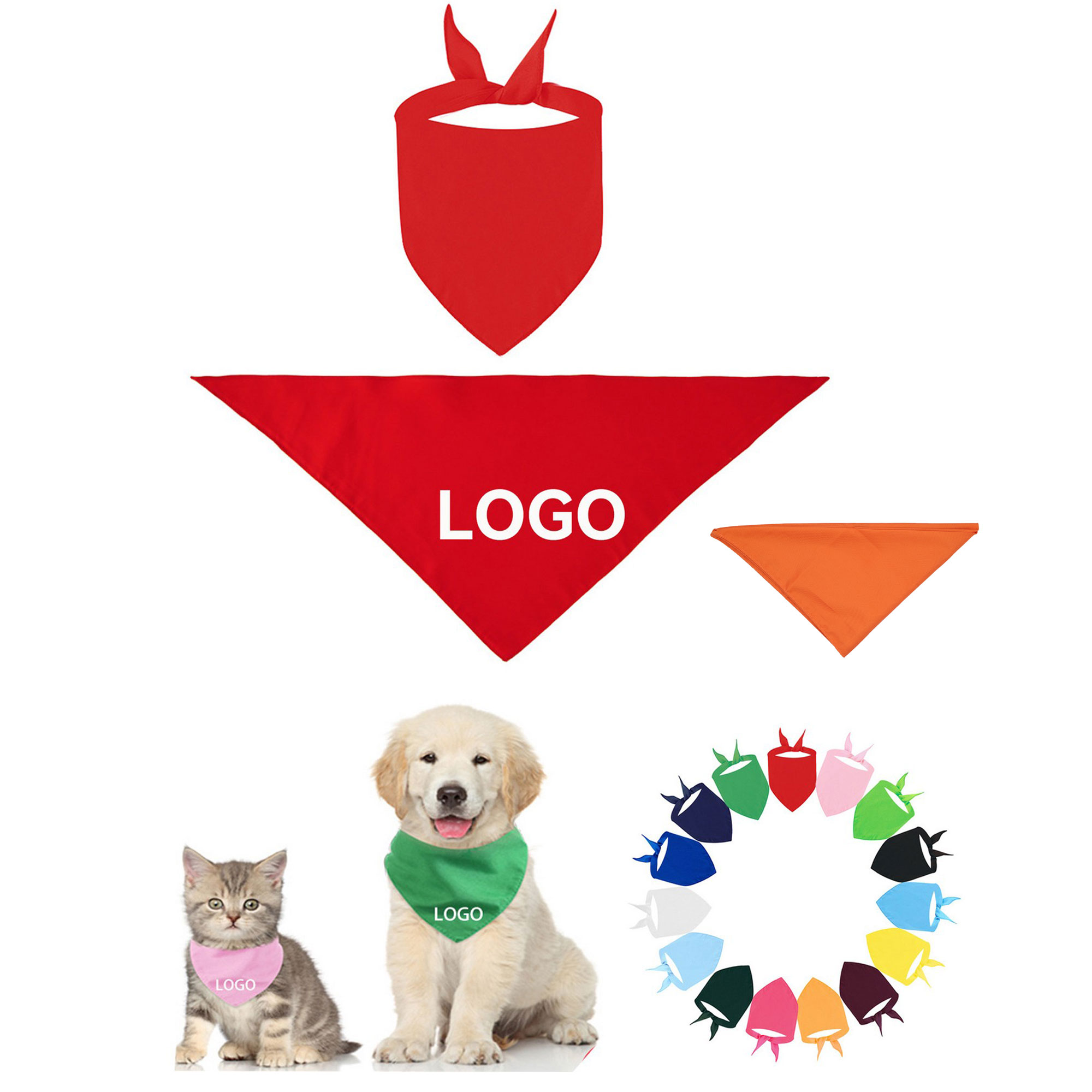Full Color Pet Bib Saliva Triangle Bandanna 2 Ply 2
