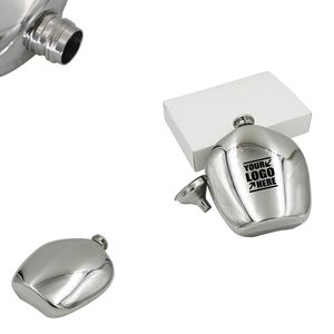 6oz Round Pentagon Stainless Steel Flask With Tightly Sealed Cap, custom water bottle with logo imprint 7