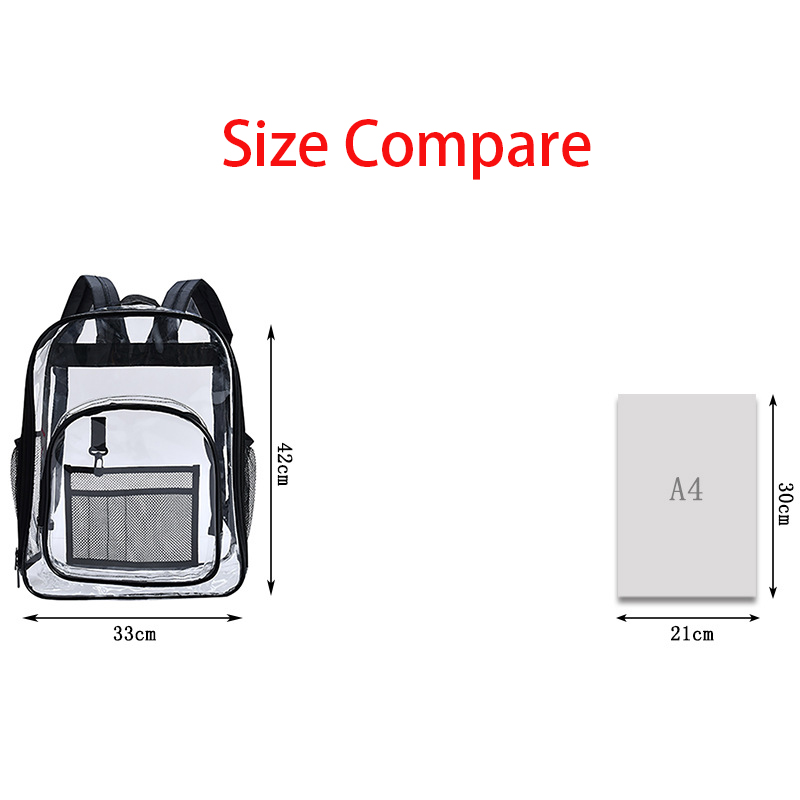 Large Heavy Duty Clear See Through Backpack 4