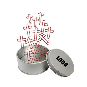 Cross Shaped Paper Clips In Decorative Tin Box 14