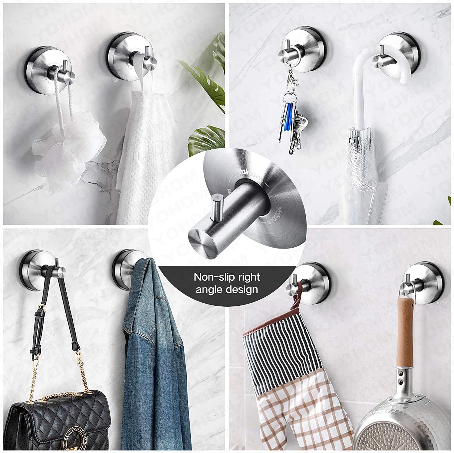 Vacuum Suction Cup Hooks Shower Towel Holder 5