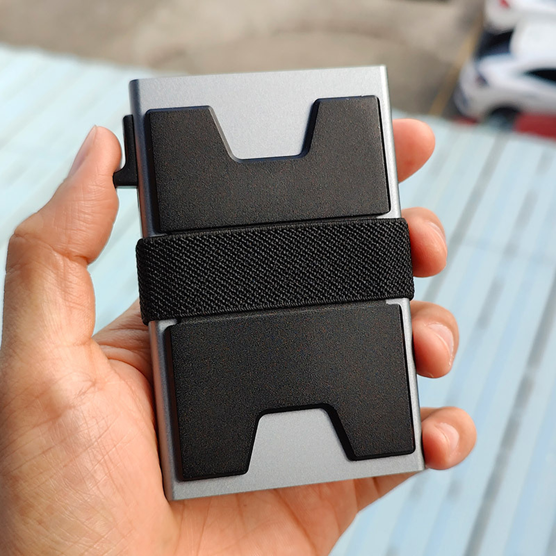 Slim Minimalist Pop Up Card Holder for 12 Cards 2