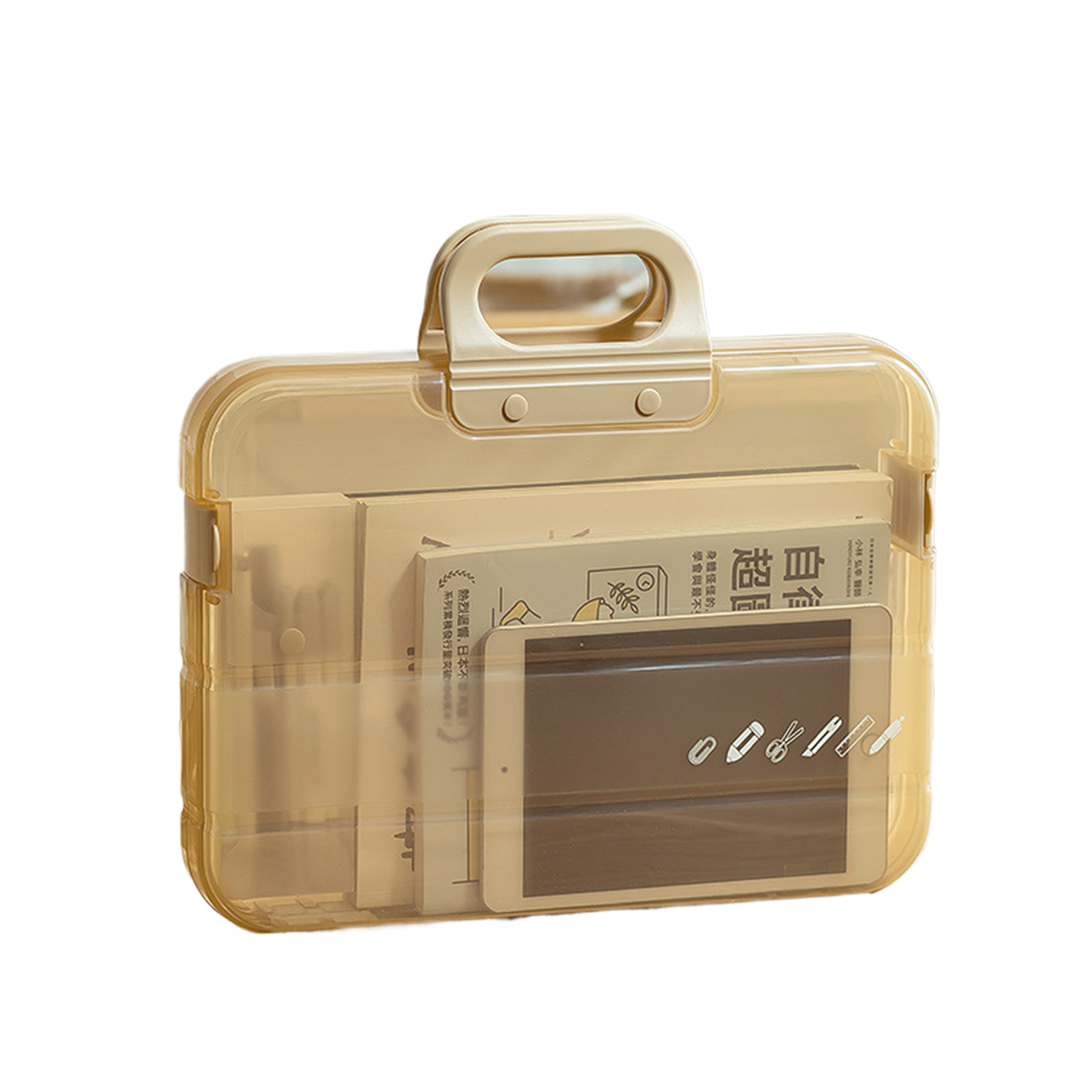 File Box Clear Portable Project Case With Handle 4