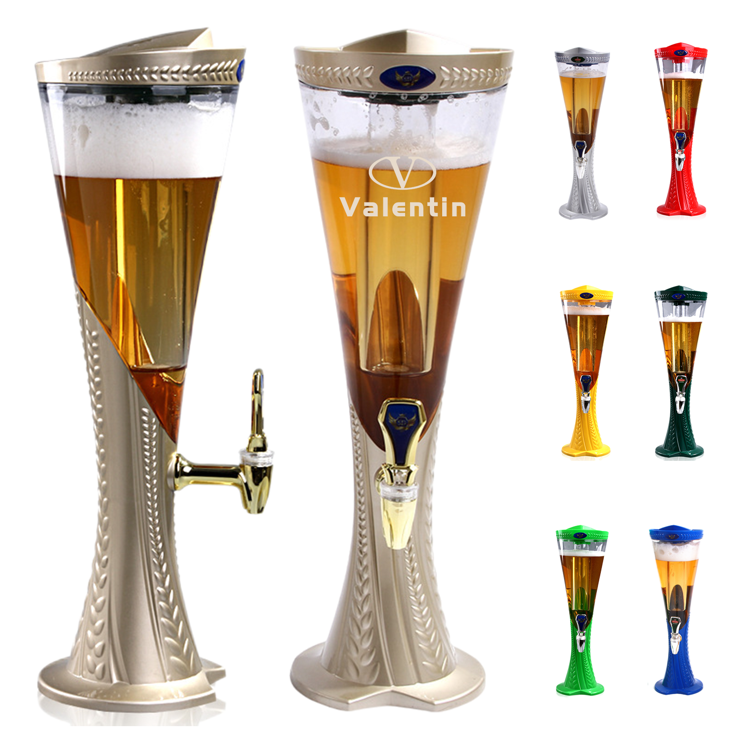 3L Beer Tower Drink Dispenser With Led Lights 2