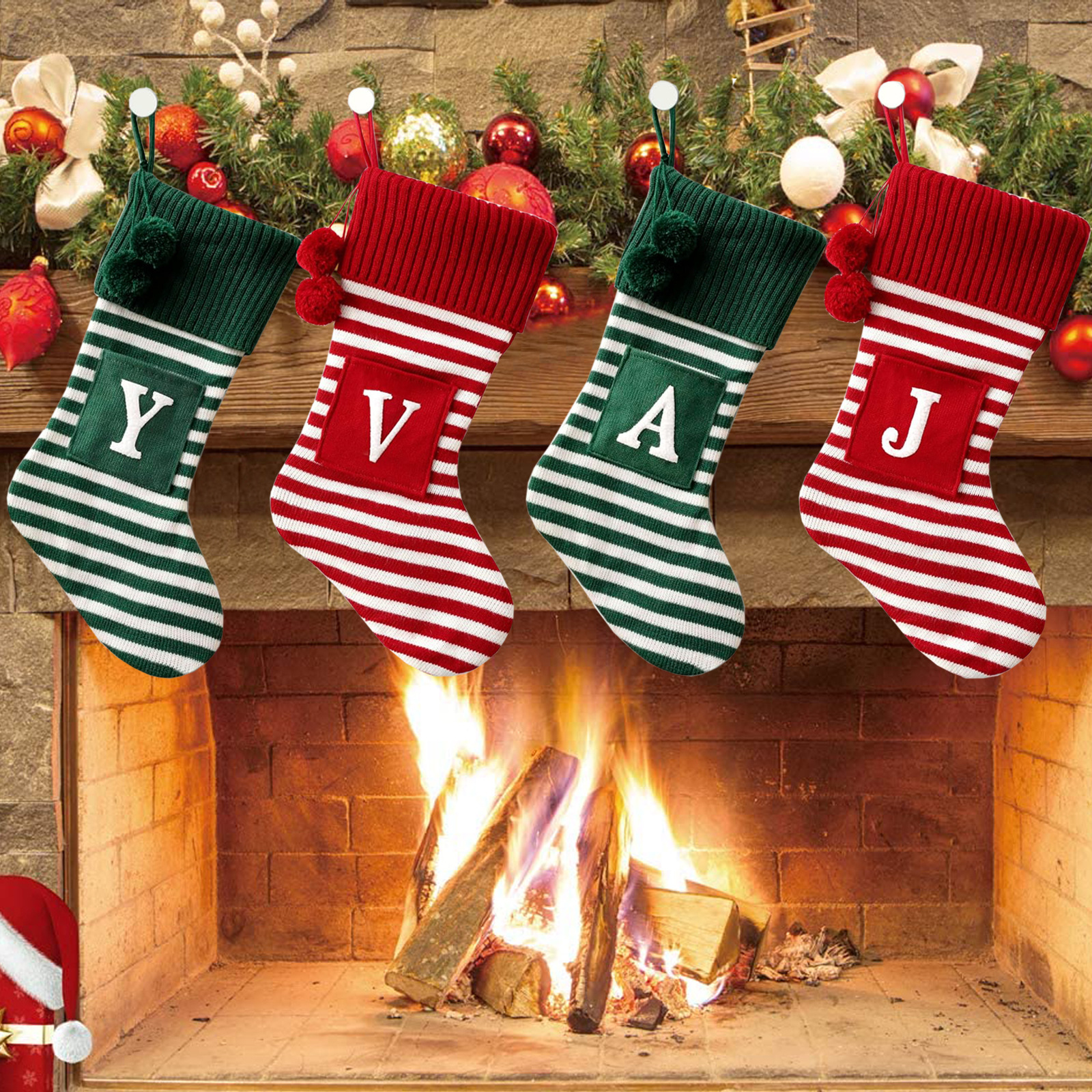 Christmas Stripeed Decorative Socks 2