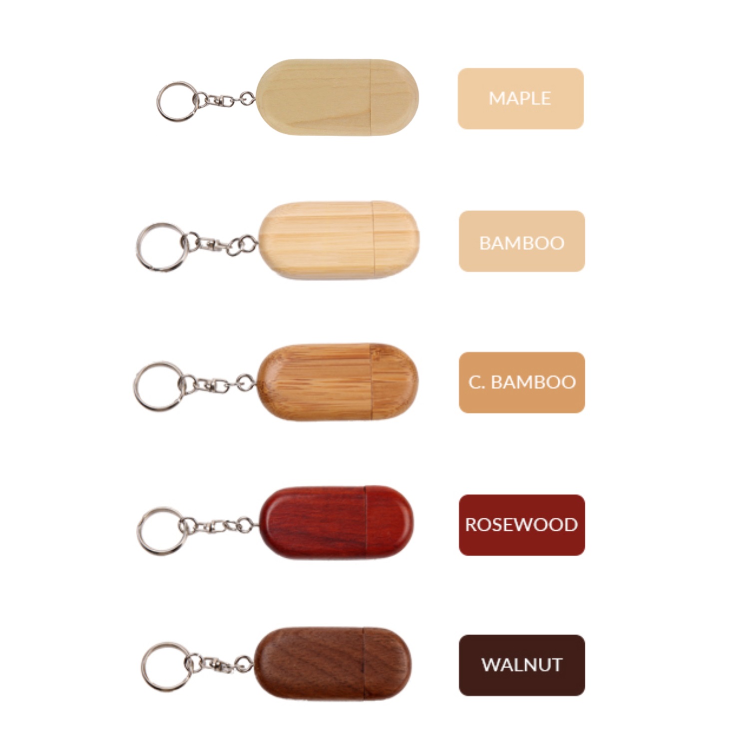 Wooden Racetrack USB Flash Drive with Keyring 1