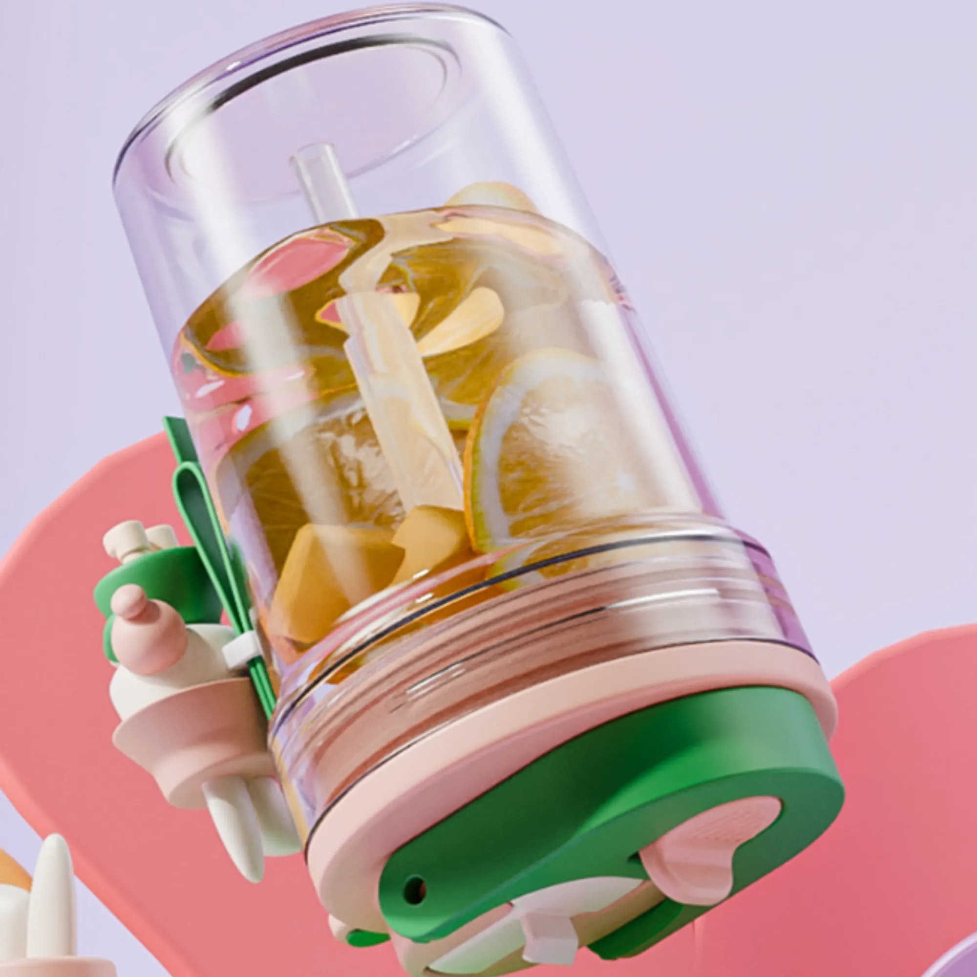 16oz Customizable Cartoon themed Transparent Water Cup 2