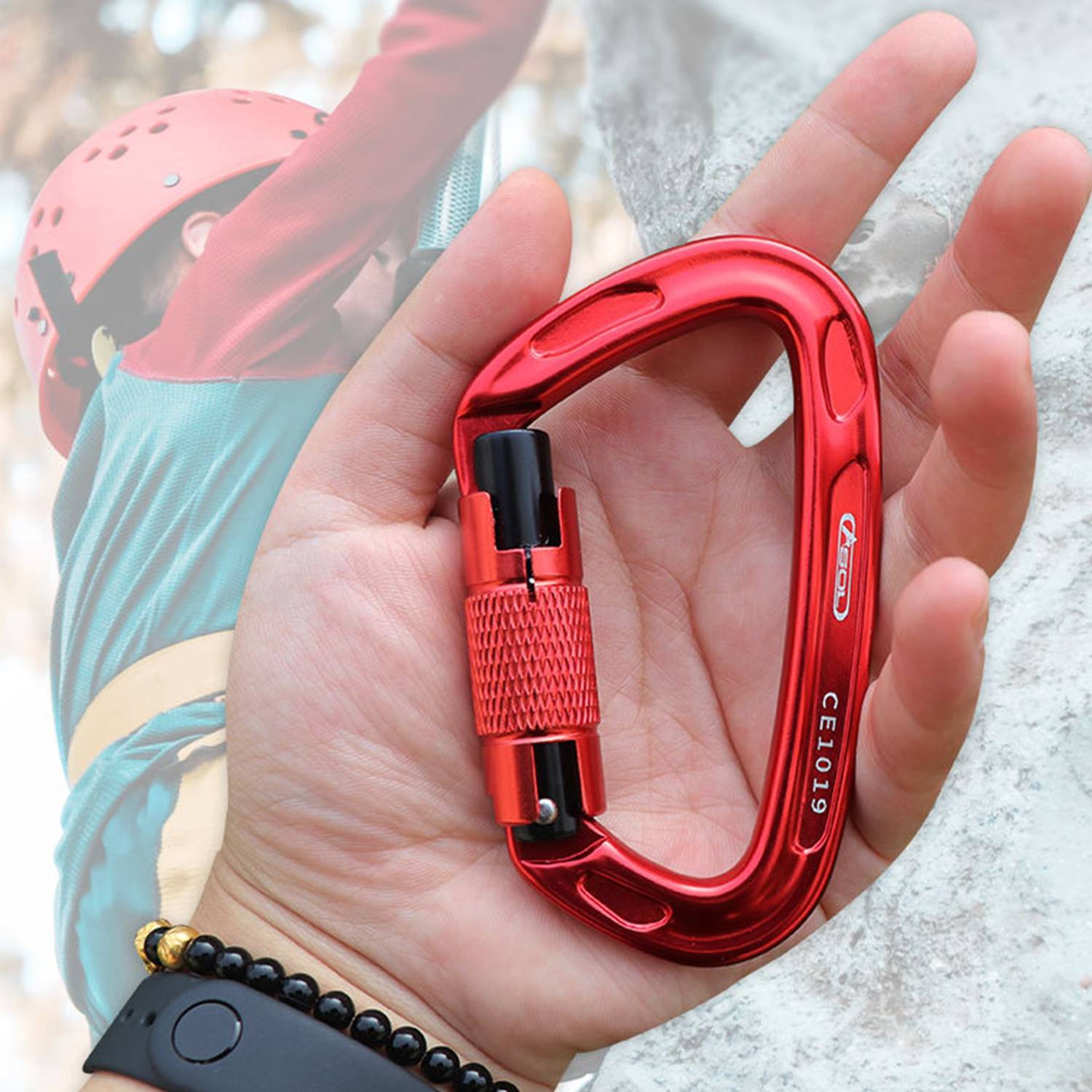 D Ring Climb Locking Carabiner Clip Lightweight and Strong 13