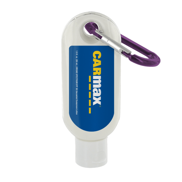1.9 oz SPF 50 Sunscreen in Clear Bottle with Carabiner 13