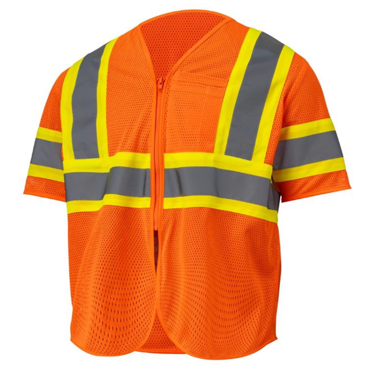 3.8oz. Polyester Class 3 Two Tone Reflective Safety Vest With Pocket 3